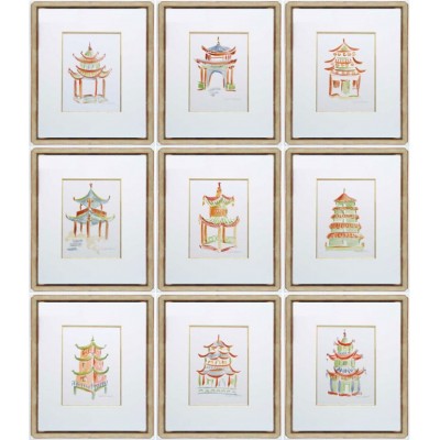 All Pagodas Framed Art Collection 1