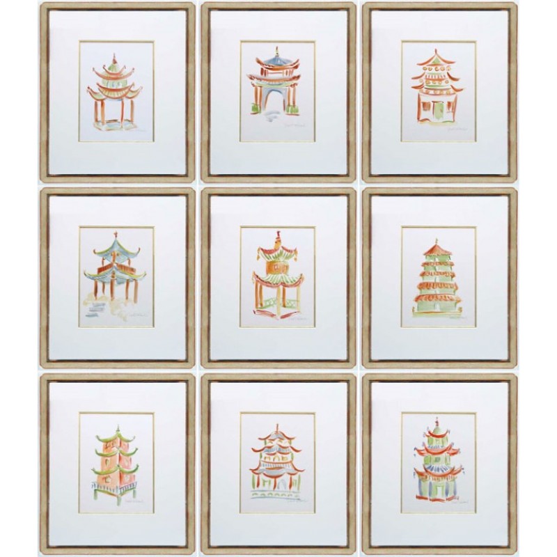 All Pagodas Framed Art Collection 1